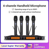 [UK Plug] GOCHANMI Professional UHF 4 Channel Wireless Microphone System Z04 Home Karaoke Party Stag