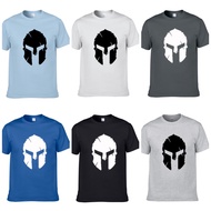 Mens Bodybuilding T-Shirt Spartan Helmet Gym Training Top
