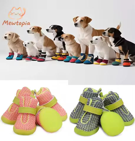 New Tide Pet Breathable Mesh Dog Shoes Non-Slip Wear-Resistant Soft Bottom Small Dogs Pet Shoes Wash