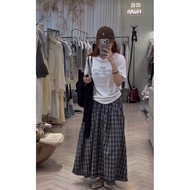 F18 f24 Checkered skirt Qc tag F18 Checkered 85cm