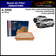 Bosch 0986AF2990 A2990 Air Filter for Toyota Hilux Mk8 [AN110/120/130] Fortuner [AN150/160] Innova [