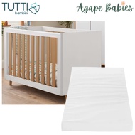 Tutti Bambini Fika Mini Cot Bed - (White/Light Oak) + Foam Cot Mattress (60X120cm) - BundelPack