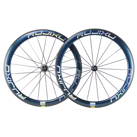 RUJIXU700c Road Bike Carbon Wheels, Carbon Rim Racing Wheelset, High Quality, Height 50mm