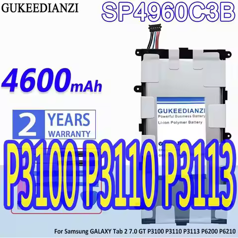 Safe SP4960C3B Tablet Battery 4600mAh For Samsung Galaxy Tab 2 7.0 GT P3100 P3110 P3113 P6200 P6210
