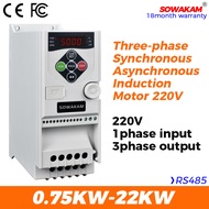 220V VFD 0.4KW-22KW Input 1ph 220V Output 3ph 220V Synchronous Asynchronous Motor Speed Control Driv