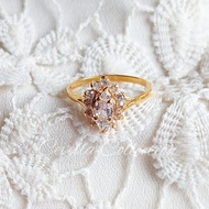 PUTIH 1 Gram Light Gold White Gem Ring