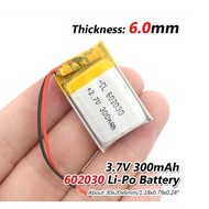 602030 652030 3.7V 300/400mAh Lithium Polymer Li-Po with connector bateri battery pen Al-Quran Digit