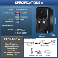 I-TECH Korea Water Dispenser Tabletop Hot & Warm GX-1708 TB - 4 Stages Antibacterial Filter Halal Ce