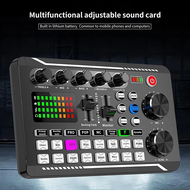 F998 Sound Card Microphone Sound Audio Interface Mixer Sound Card Mixing Console Amplifier for Phone