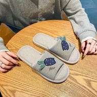 家居拖鞋室內家用四季軟底無聲室內防滑男情侶一對亞麻拖鞋女春秋