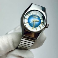 全新 絕美 HOGA 瑞士 SWISS 自動錶 早期老錶 古董錶 仕女錶 手錶 銀色 漸層藍 金 復古 簡約 Vintage 古著