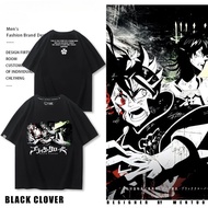 【Sg】 Black Clover Anime Animation Short Sleeve T-Shirt Men's Dark High Street Fashion Brand Loose Co