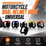 Motorcycle Dual Helmet Hook - Universal