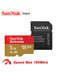 SanDisk Extreme MicroSDXC UHS-I手機遊戲存儲卡，U3 4K V30 A2記憶卡TF閃存卡128GB 1TB 512GB 256GB 64GB 32GB，高速微型SD卡Mini SD卡，適用於手機相機監視器無人機