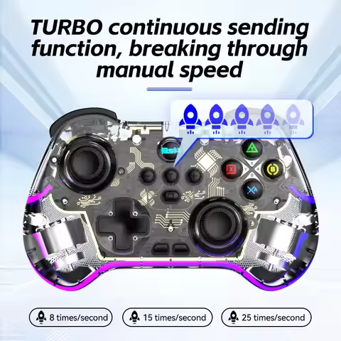 New Z01F Game Controller Hall Effect Joystick, RGB Light, Electromagnetic Induction, Bluetooth Gamep