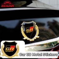 Toyota GR Car 3D Stereo Car Logo Side Window Side Door Badge Metal Stickers Emblem Applique Car Acce