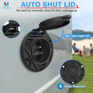 MICTUNING AC Port Plug with Power Inlet Socket 15A 20 Inch Extension Cord, Water Resistant Auto Shut