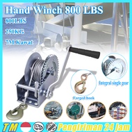 800Lbs Mesin Derak Manual Tangan Hand winch manual Boat winch 8M Katrol Manual Alat Penarik Caravan 