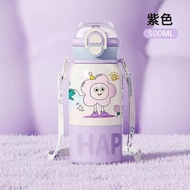 🧸JAMESKGOODS🍒 Kids Insulated Water Bottle with Straw - 12H Heat & 24H Cold Retention 304 Stainless S