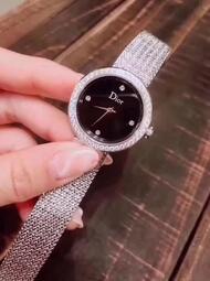 實拍迪奧Dior女士腕錶 手錶防水時尚款潮流玫瑰金超薄鑲鑽手錶 防水防刮女錶