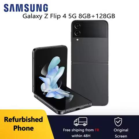 Refurbished Samsung Galaxy Z Flip 4 5G 6.7" 8GB 128/256/512GB NFC Snapdragon Foldable Smart CellPhon