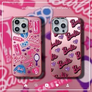 Case iPhone【Pink Barbie/Dual layer】Acrylic case for iPhone 14 Pro max 12 pro max 13 Pro max Case iPhone11 Hard Cover