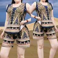 D96 Comfortable cotton Trendy Terno Thai Short Plus size Sleeveless For Ladies Women Wear Fit M-3XL