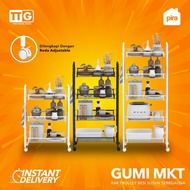 PIRA Shelf Minimalist Multipurpose Iron Trolley/ 3 4 5 Tiers with Wheels GUMI MKT