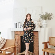 Brylee Fey Dress ชุดเดรสลายผลไม้สไตล์หวานๆ แขนยาวเปิดไหล่ สวมใส่สบายสไตล์มินิมอล