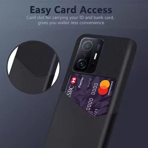Business Card Slots Cover for Xiaomi, Phone Case for Xiaomi 11T Pro, Mix 4, Poco X3 GT, NFC, F3, M3,