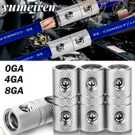 YUMEIREN Car Speaker Wire Terminal, Silver 0GA 4GA 8GA Car Audio Connector, Brass Power Ground Wire 