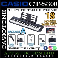 Casio CT-S300 61-Keys Casiotone Keyboard – Black ( CTS300 / CT S300 ) Package A