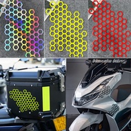 Honeycomb Motorcycle Sticker Reflective Motorcycle Helmet Body Grid Shaped Decal Waterproof Motorcycle Accesssories