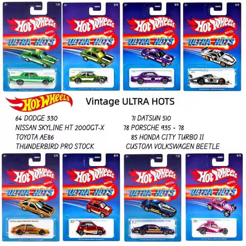 Hot Wheels The Hot Ones Series Diecast Car Set HDG52 1:64 Scale Volkswagen T1 Toyota Datsun Alloy Mo