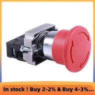 (E L X I) 22mm NC Red Mushroom Emergency Stop Push Button Switch 600V 10A ZB2-BE102C XB2-BS542X1