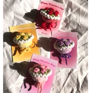 Mini wool flower bouquet keychain, October 20th gift, birthday gift