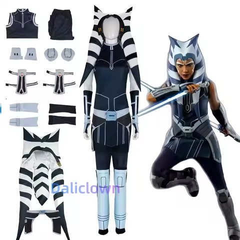 Ahsoka Tano Cosplay Costume Star The Clone Wars Costume Hat Full Set Adult Movie Cosplay Party Hallo