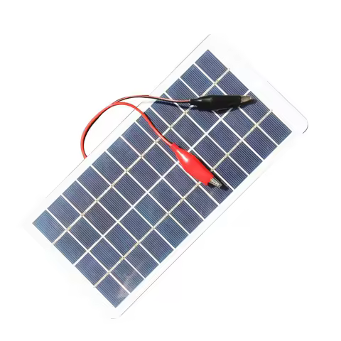 A01F-2X 5W 12V Polysilicon Solar Panel Outdoor Portable Waterproof Charging Panel With Clips Can Cha