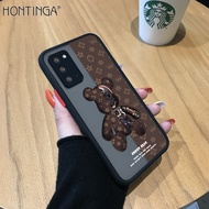 Hontinga เคสโทรศัพท์สำหรับ Samsung Galaxy Note 20 Note20 Ultraเคสแข็งการ์ตูนหมีกลไกแบบใสเคสโทรศัพท์ค