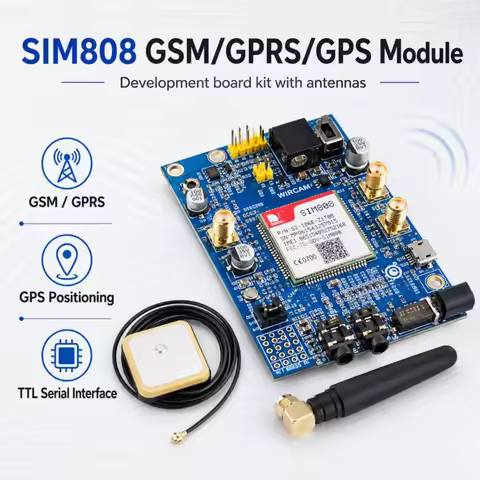 SIM808 Module GSM GPRS GPS Development Board IPX SMA with GPS Antenna for Raspberry Pi Support 2G 3G