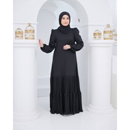 Pleated Jubah Dress by RIZAS in Black Hitam Abaya