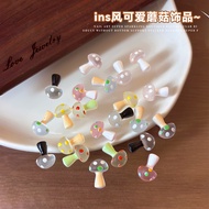 50pcs Nail Cartoon Mushroom Cute Resin Nails Art DIY Charms Decorations