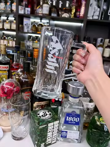 Asahi Thickened Beer Glasses for Japanese Restaurant And Bar Special Black Birthday Style Transparen