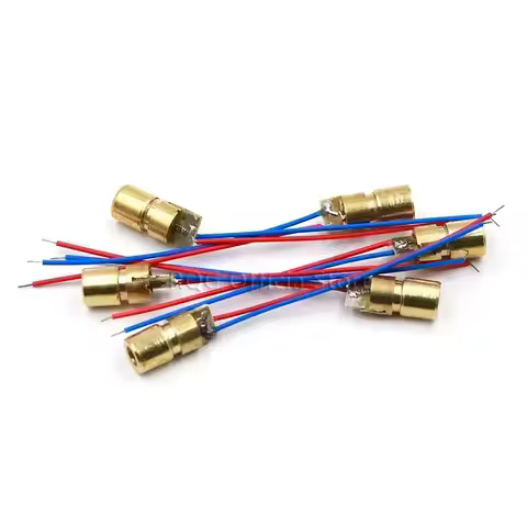 10PCS 5V 650nm 5mW Adjustable Laser Dot Diode Module Red Sight Copper Head Mini Laser Pointer 3V
