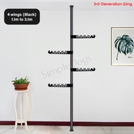 Adjustable Clothes Drying Rack Floor To Ceiling Tension Pole Hanger Stand