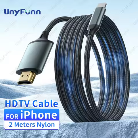 HDTV Cable for iPhone to TV, Lighting to HDTV Adapter Connector for iPhone14, 13, 12, 11 TV Output w