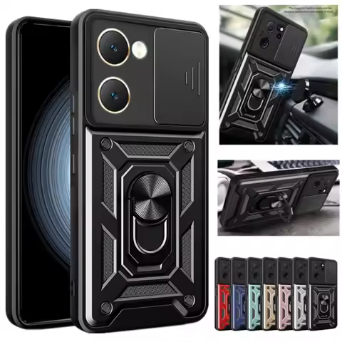 Armor Case for VIVO Y28S Y18 Y18e Y28 Y03 Y02 Y17S Y27 Y16 Y36 5G Cover Lens Protection with Ring Ma