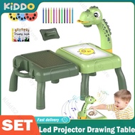 Premium Quality Kids Early Education Led Projector Drawing Table Toys Children Arts Painting Board D