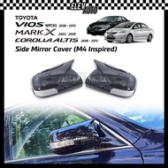 Toyota Vios NCP93 / Corolla Altis / Mark X 2005-2009 M4 Carbon Fiber Side Mirror Cover Trim Accessor