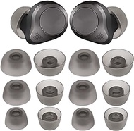 Ear Tips Replacement Silicone Earbud Tips Soft Rubber Silicone Eargel Cover, Compatible with Jabra Elite 75t/ 65t/ Active/ 7 Pro/ Elite 3/ Elite S/M/L 6 Pairs Transparent Grey